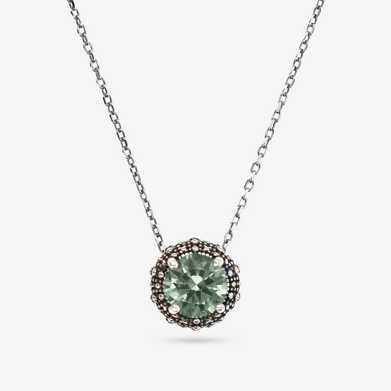 Necklace with Light Point in Natural Stone and Sea Urchin Texture