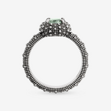 Cocktail Ring with Natural Stone and Sea Urchin Texture