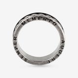 Anello a Fascia Texture Corda 'Memento Audere Semper' in Argento 925