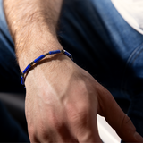 Bracelet in Natural Lapis Lazuli Stone and Black Spinel