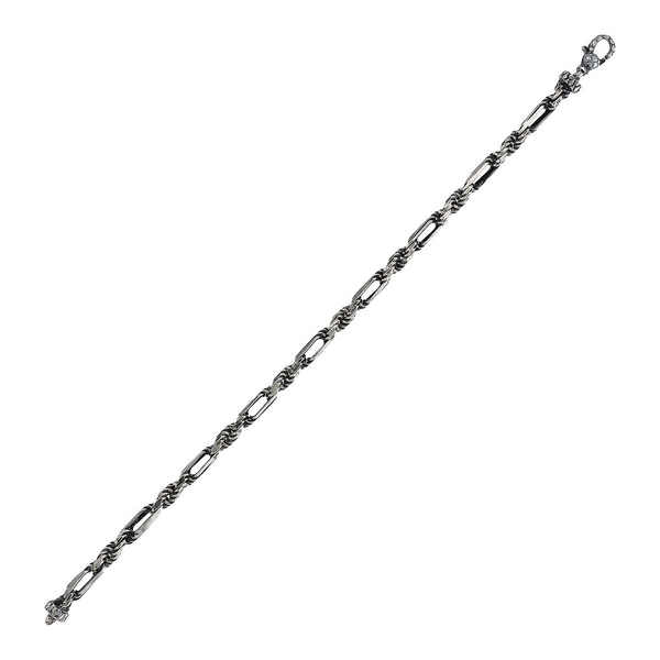 Figaro Chain Bracelet with Rope Link