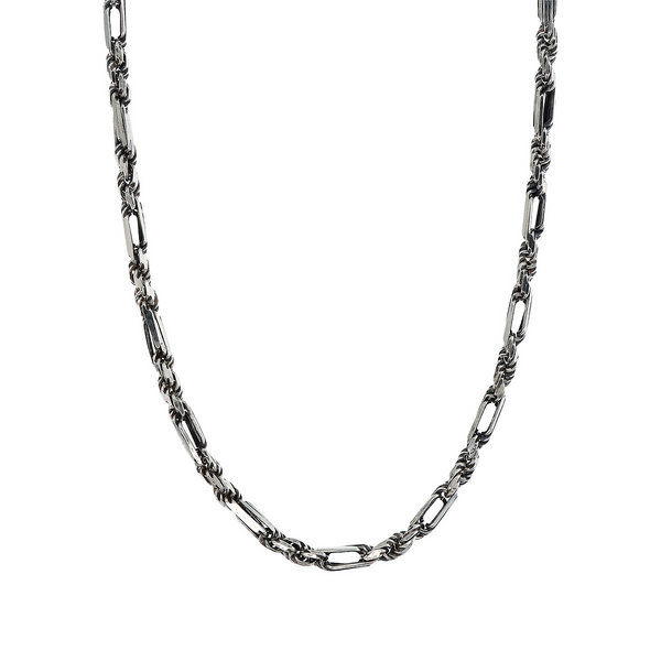 Figaro Chain Necklace with Rope Link
