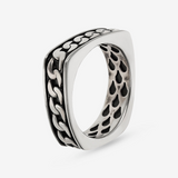 Chain Textured Square Band Ring