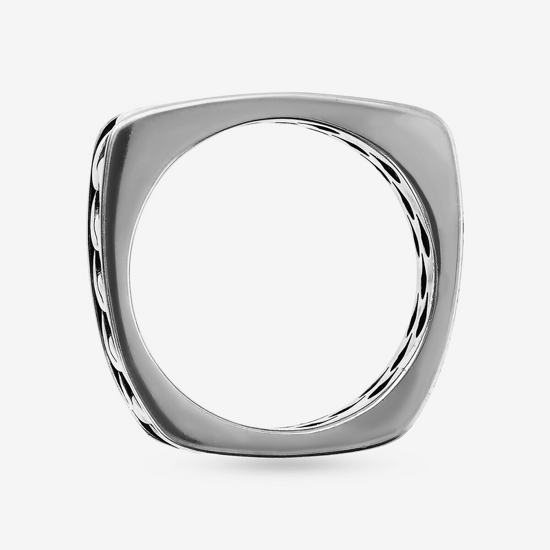 Chain Textured Square Band Ring