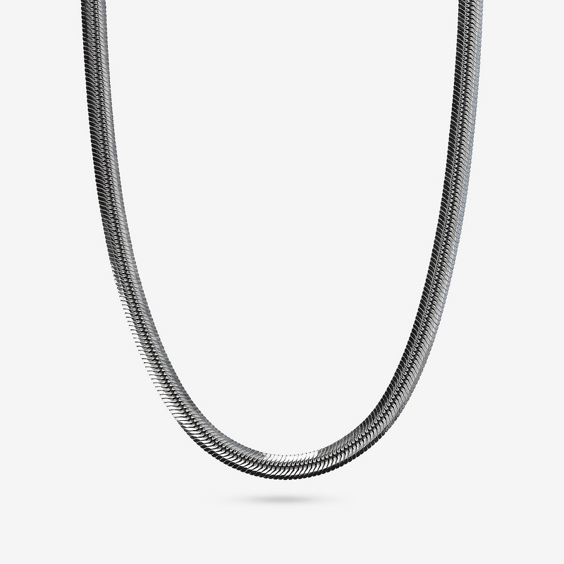 Collana Girocollo Catena Snake Piatta in Argento 925
