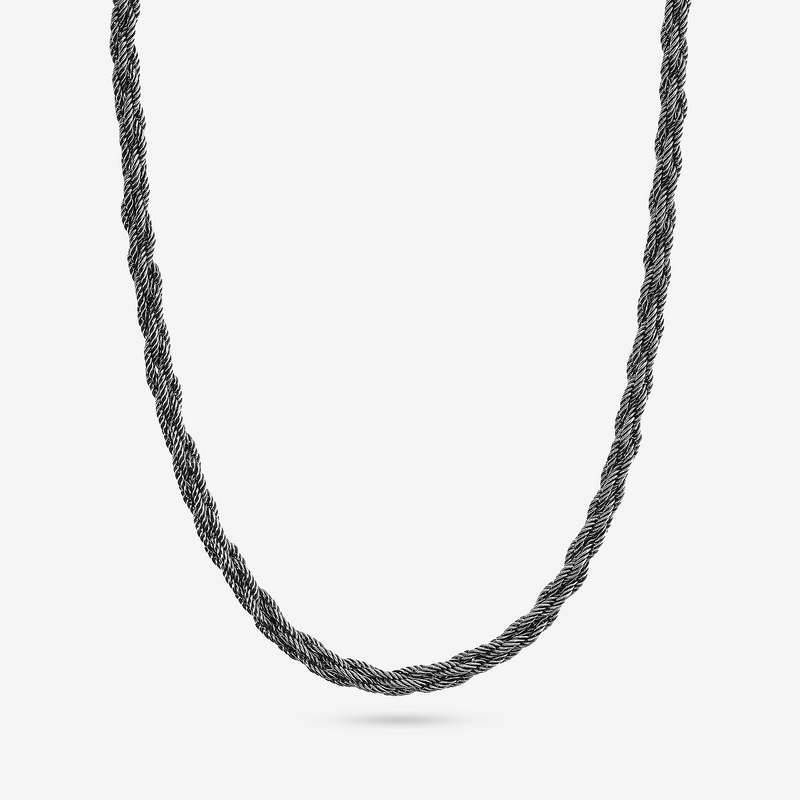 Collana Girocollo Catena Spiga Intrecciata in Argento 925