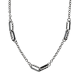 Rolo Chain Choker Necklace and Worked Oval Links