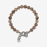 Bracciale con Sfere di Pietra Naturale e Chiusura Texture in Argento 925