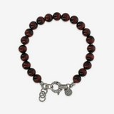 Bracciale con Sfere di Pietra Naturale e Chiusura Texture in Argento 925