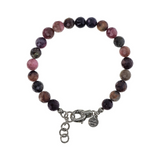 Bracelet with Natural Stone Spheres and Textured Closure