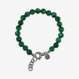 Bracciale con Sfere di Pietra Naturale e Chiusura Texture in Argento 925