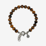 Bracciale con Sfere di Pietra Naturale e Chiusura Texture in Argento 925