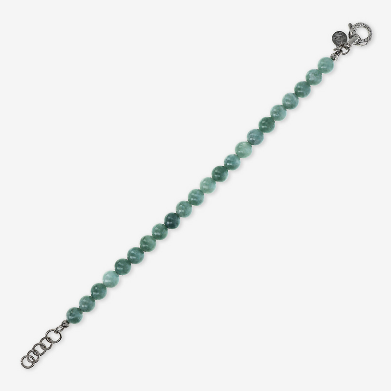 Bracciale con Sfere di Pietra Naturale e Chiusura Texture in Argento 925