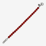 Bracciale con Sfere di Pietra Naturale e Chiusura Texture in Argento 925