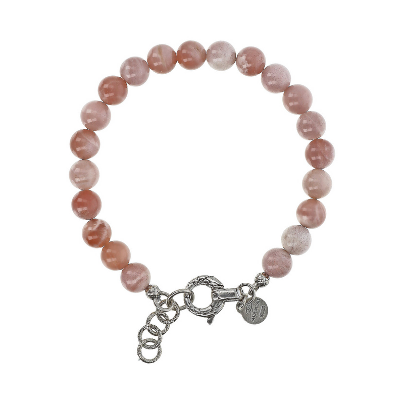 Bracelet with Natural Stone Spheres and Textured Closure