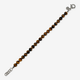 Bracciale con Sfere di Pietra Naturale e Chiusura Texture in Argento 925