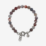 Bracciale con Sfere di Pietra Naturale e Chiusura Texture in Argento 925