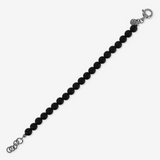 Bracciale con Sfere di Pietra Naturale e Chiusura Texture in Argento 925