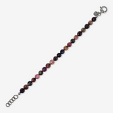 Bracciale con Sfere di Pietra Naturale e Chiusura Texture in Argento 925