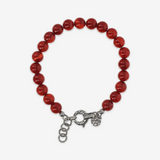 Bracciale con Sfere di Pietra Naturale e Chiusura Texture in Argento 925