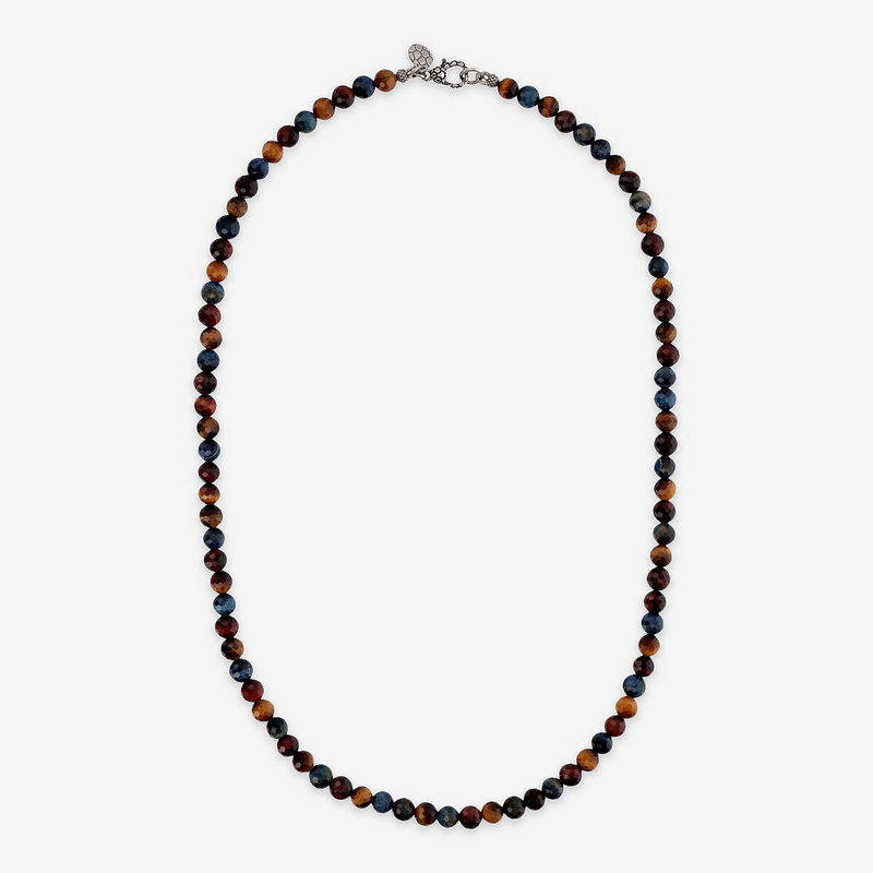 Collana Girocollo con Sfere in Pietra Naturale Sfaccettata in Argento 925